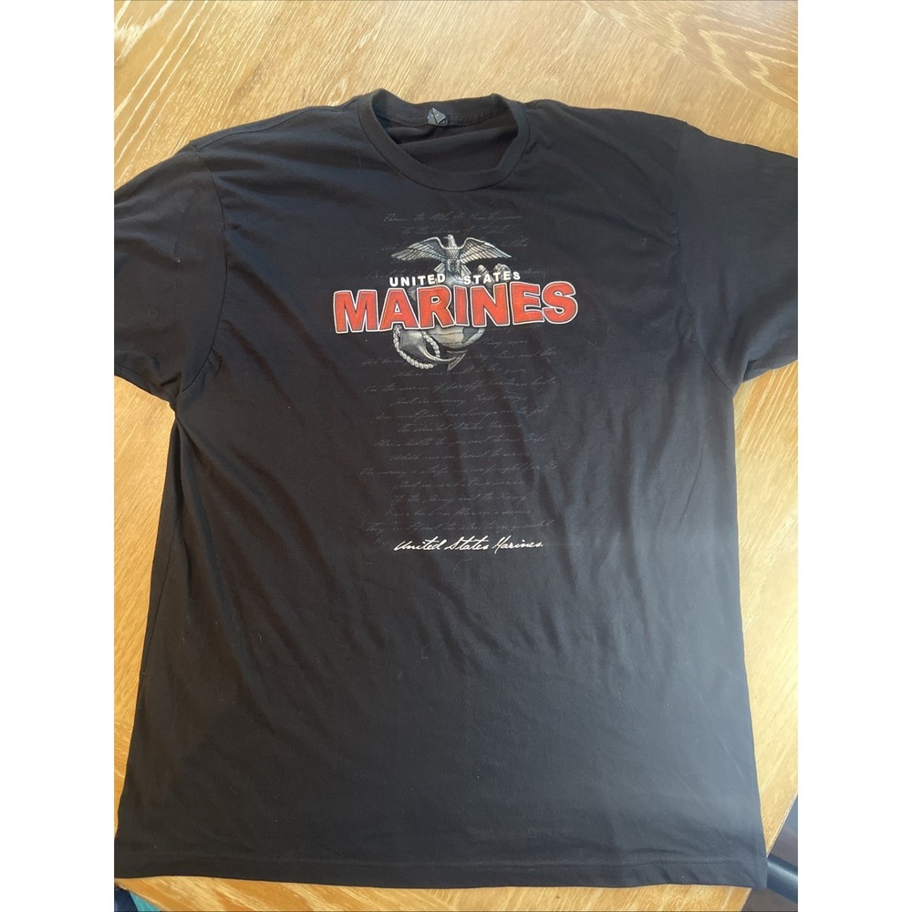 United States‎ Marines T Shirt Mens XL Black Graphic Print Short Sleeve